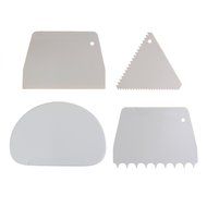 Sealike 4 Pcs Plastic Cake Edge Side Decorating Comb Cake Scraper Smoother Cutter Set with Stylus