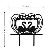 Ecape Wedding Cake Toppers Acrylic Bride and Groom Bridal Cake Toppers with Art Words Mr and Mrs for Cake Decoration N50