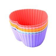 Premium Reusable Mini Silicone Baking Cups Cupcake Liners Muffin Cake Molds Sets 12 pack Heart Shape N5
