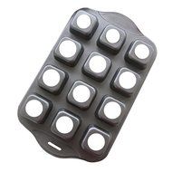 Tosnail 12 Cavity Mini Cheesecake Pan Cupcake Pan with Removable Bottom, Square N2