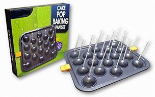 Cake Pop Mold, Brownie Ball Shape Maker Baking Pan, Non-Stick Bakeware Set w/ 18 lollipop Sticks N2