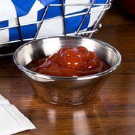 Set of 144 Stainless Steel Portion Cups 1.5 oz, Individual Condiment Round Sauce Cups - 1 1/2 ounces N2