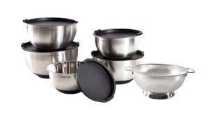 PriorityChef 5-Piece Mixing Bowl Set and 3 Quart Colander Gift Set Bundle