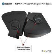 Bluetooth 5.25&quot; Indoor/Outdoor Weatherproof Patio Speakers (Black- pair)- by Sound Appeal