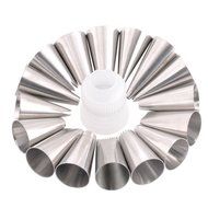 GHB Cake Decorating Tips Set Stainless Steel Icing Tips DIY Pastry Tubes Cupcake Decorating Nozzle 17 Pics N4