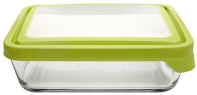Anchor Hocking TrueSeal Rectangle Food Storage Container 6-Cup, Green Lid