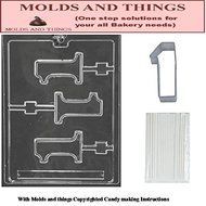 Number 1 Lolly numbers and letters Chocolate candy mold Molding Instruction+ Number 1 cookie cutter