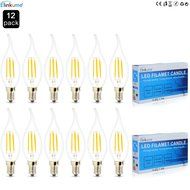 ELINKUME 2W Candelabra LED Bulbs, 20W Light Bulbs Equivalent, LED Warm White 2700K Chandelier LED Bulb, E12 Candelabra... N8