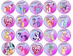 20 My Little Pony Edible Image 2 inches Cookie or Cupcake Topppers (Wafer/Rice Paper)