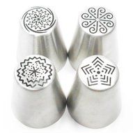 Latest Pridebit Holiday Russian Piping Tips(4 Holiday Edition Nozzles+23 Popular Nozzles)10 Pastry Bags 1 Coupler N2