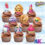 Shopkins Birthday Party Pack - Edible Stand Up Cup Cake Toppers (Pack of 36)