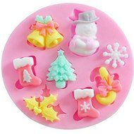 Anyana1 pcs Silicone Fondant Cake Mould DIY Decorating Tools Round Silicone Pink Christmas Style Snowman Christmas... N7