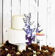 Edible Butterflies &copy; - Ombre Monarchs Purple- Set of 12 - Cake and Cupcake Toppers, Decoration N2