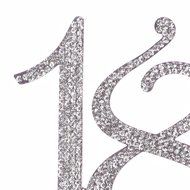 18 Cake Topper for 18th Birthday Number Party Supplies &amp; Decoration Ideas (Silver) N4