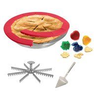 Kitchen Gems Pie Baking and Serving Utensil Gift Set - Includes Pie Pan with Pie Cutter and Other Essential Items...