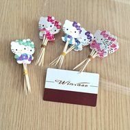 Winrase&reg; Pack of 24 Cute Hello Kitty Kids Party Decoration Paper Cupcake Toppers (Hello Kitty)