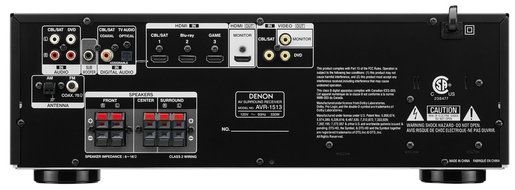 Denon AVR-1513 5.1 Channel 3D Pass Through Home Theater AV Receiver (Discontinued by Manufacturer) N7