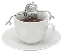 HIC Hangin&rsquo; Dunkin Monkey Loose Tea Leaf Tea Infuser and Drip Tray, Stainless Steel, 3-Inch by 2.25-Inch N6