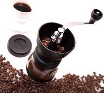 PuTwo B0140MSTO2 Coffee Grinder Burr Stainless Steel with Ceramic Hand Crank, Black N13
