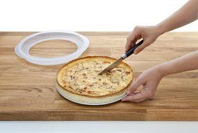 Lekue 11-Inch Quiche Pan with Ceramic Removable Plate, Red N2