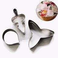 Anyana Baking Mould Cutter 3pcs Stainless Steel Orchid Petal Cake Decor Mold Fondant Cookie Biscuit Cutters Pastry N5