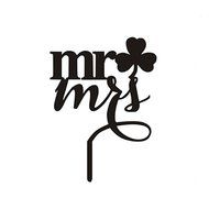 Ecape Acrylic Wedding Cake Topper Wedding Monogram Mr and Mrs Cake Topper With Maple Leaf N9