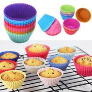 Labara Cupcake Soft Round Silicone Cake Mold Fondant Decorating Muffin Chocolate Silicone Mold Cupcake Liner Baking...