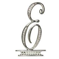 Ivy Lane Design Monogram Crystal Cake Top Letter E, Silver, 4-1/2-Inch N4