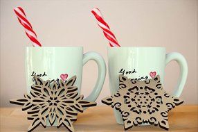 Set of 6 Piece Creative Vintage Wood Snowflake Coasters Carved Hollow Designed Decorations Mini Tabletop Trivets... N5