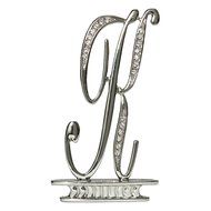 Ivy Lane Design Monogram Crystal Cake Top Letter E, Silver, 4-1/2-Inch N6