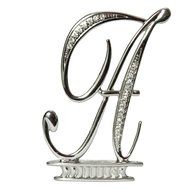 Ivy Lane Design Monogram Crystal Cake Top Letter E, Silver, 4-1/2-Inch N7