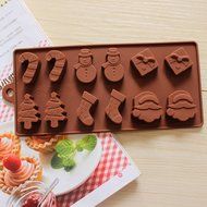 Feoya Christmas Decoration Silicone Non Stick Chocolate Mold Cake Jelly Candy Baking Mould