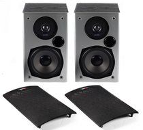 2 x POLK AUDIO M10 Bookshelf / Front / Satellite Speakers 100W Black Wood Grain