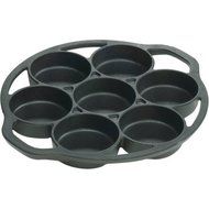 Lodge Logic Non-Stick Cast Iron Mini Cake Pan, Black