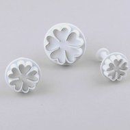 Ostart 3x 5-petal Flower Fondant Cake Biscuit Sugarcraft Plunger Cutter Craft Mold Tool