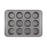 Cake Boss Basics Nonstick Bakeware 12-Cup Muffin Pan, Gray