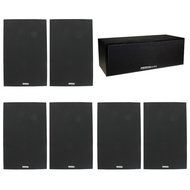 Acoustic Audio 6 Bookshelf &amp; Center Home Speakers 7 Piece Set 600 Watt PS-S6C4-7 N5