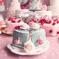 uhoMEY(TM) Happy Birthday Cake Cupcake Bunting Banner Flag Food Topper Shower Party Picks