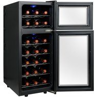 Firebird 21 Bottles Dual Zone Black Finish Touch Control Panel Freestanding Electric Wine Cooler Cellar N6