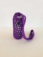 Crochet water bottle carrier, crochet bottle holder in purple N5