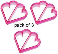 Sweet Heart Shaped Sandwich CRUST CUTTER Kid School Lunch Valentine&#039;s Day (Pink Heart - Pack of Two)