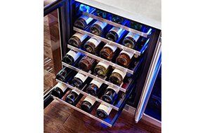 Marvel MP24WDG4RS Professional Dual Zone Wine Cellar Framed Glass Door, 24", Stainless Steel N3