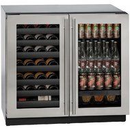 U-Line U3036BVWCS00B 36" Built-in Beverage Center and Wine Storage, Stainless Steel