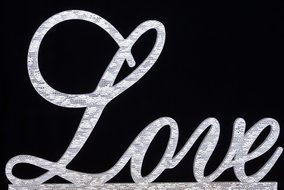 LOVENJOY Gift Box Pack LOVE Monogram Wedding Engagement Cake Party Topper (5.7-inch, Silver Glitter)