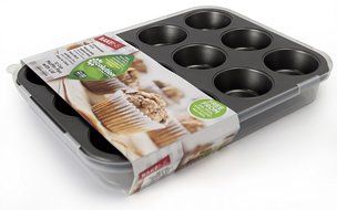 Ecolution Bakeins 24 Mini Muffin and Cupcake Pan with Lid &ndash; PFOA, BPA, and PTFE Free Non-Stick Coating &ndash; Heavy...