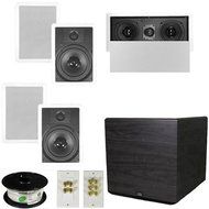 Theater Solutions 5.1 Home Theater 8&quot; In Wall Speaker Set with Center, 15&quot; Powered Sub and More TS80WL51SET8