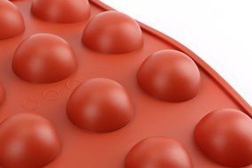 Fasmov 15-Cavity Silicone Mini Half Circle Chocolate, Candy,Gummy, Jelly Mold,Set of 2(Red)
