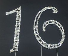 DYQWT Sweet 50 Cake Topper, Large Crystal 50th Numbers Birthday Bling Rhinestone Crystal Glass Cake Topper Cake...