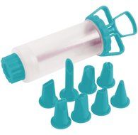 Holstein Housewares HB-07015E Icing Set with 8 Decorating Tips - Teal N2