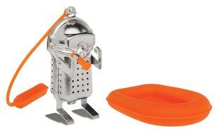 HIC Hangin&rsquo; Dunkin Monkey Loose Tea Leaf Tea Infuser and Drip Tray, Stainless Steel, 3-Inch by 2.25-Inch N8